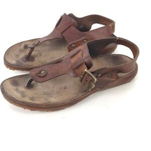 El Naturalists Sandals Womens 9 EU 40 Brown Harness Leather Brass Hardware Eco